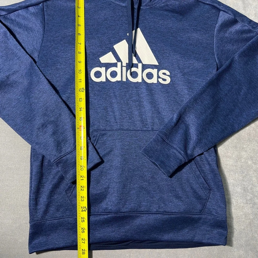 Adidas Mens Climawarm Hoodie Navy Blue Heather Pullover DH9320 Size Medium‎